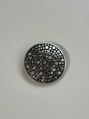 Silver Tone Round Textured Metal Scarf Clip W. Germany